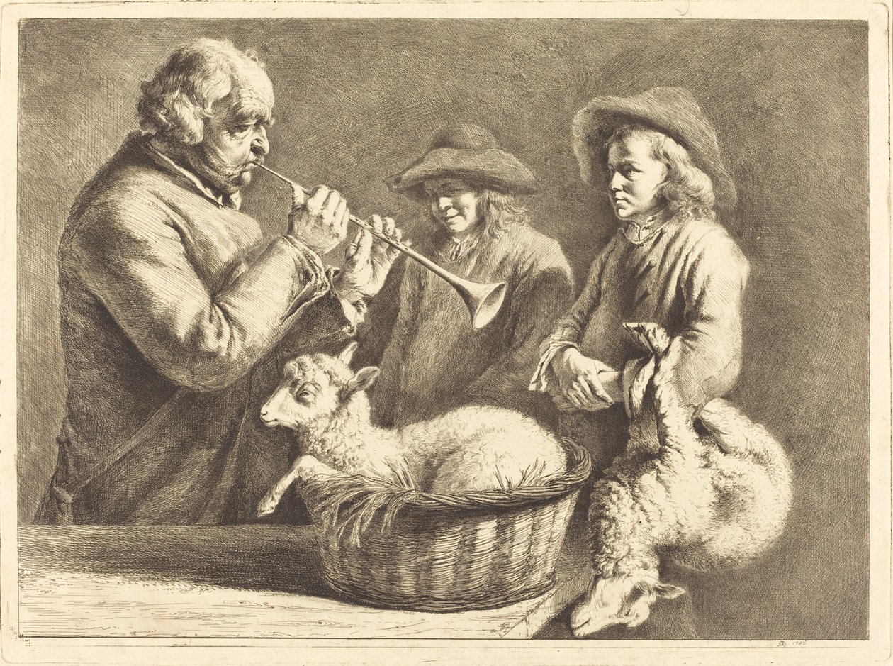 Suonatore di oboe da Jean Jacques de Boissieu
