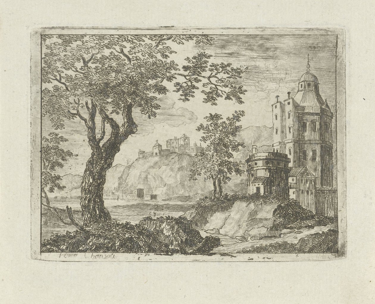 Torre in un paesaggio da Jean Joseph Hanson