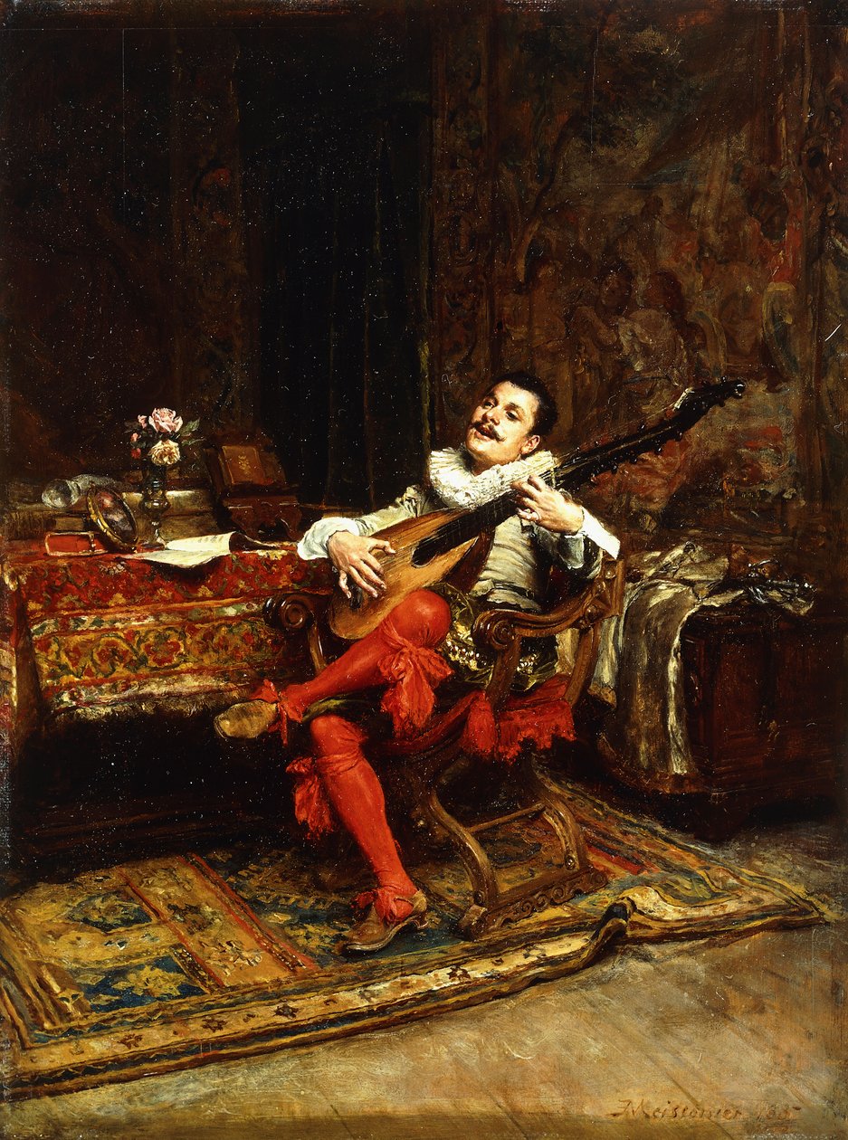 Il suonatore di liuto da Jean Louis Ernest Meissonier