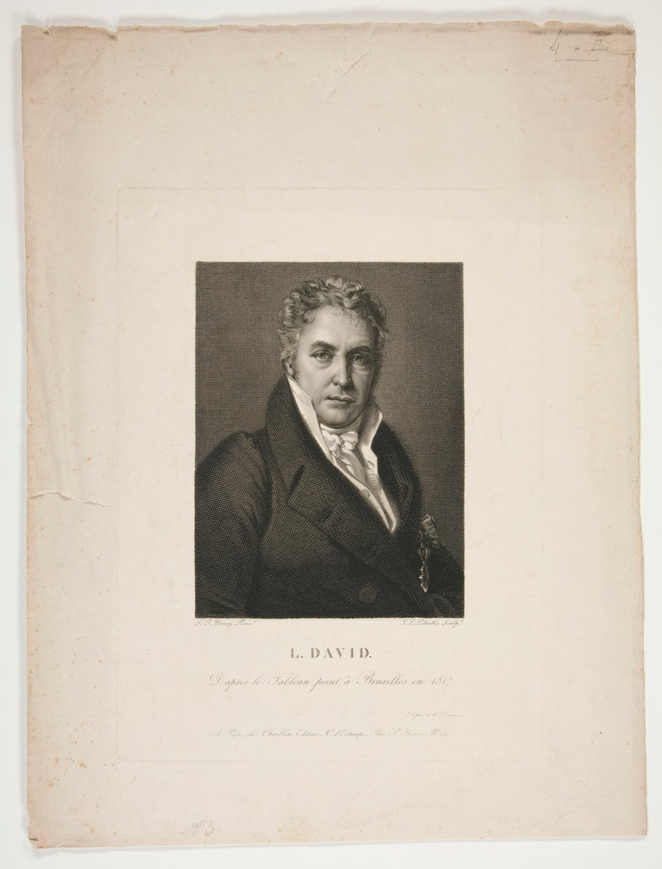 Ritratto di Jacques Louis David da Jean Louis Potrelle