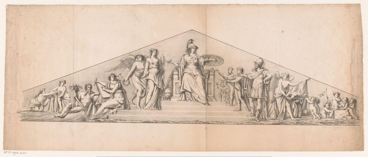 Timpano con Minerva in trono da Jean Matthieu Kierdorff