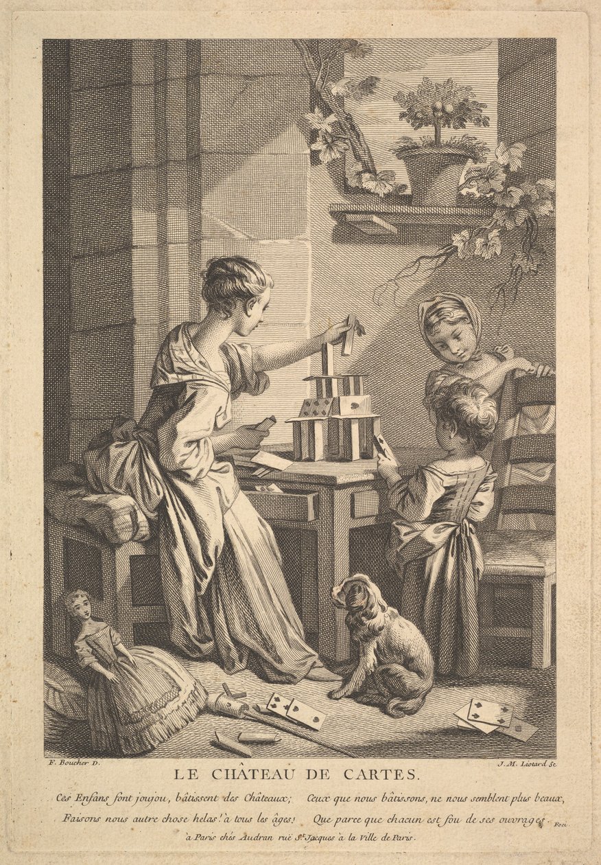 Il castello di carte da Jean Michel Liotard