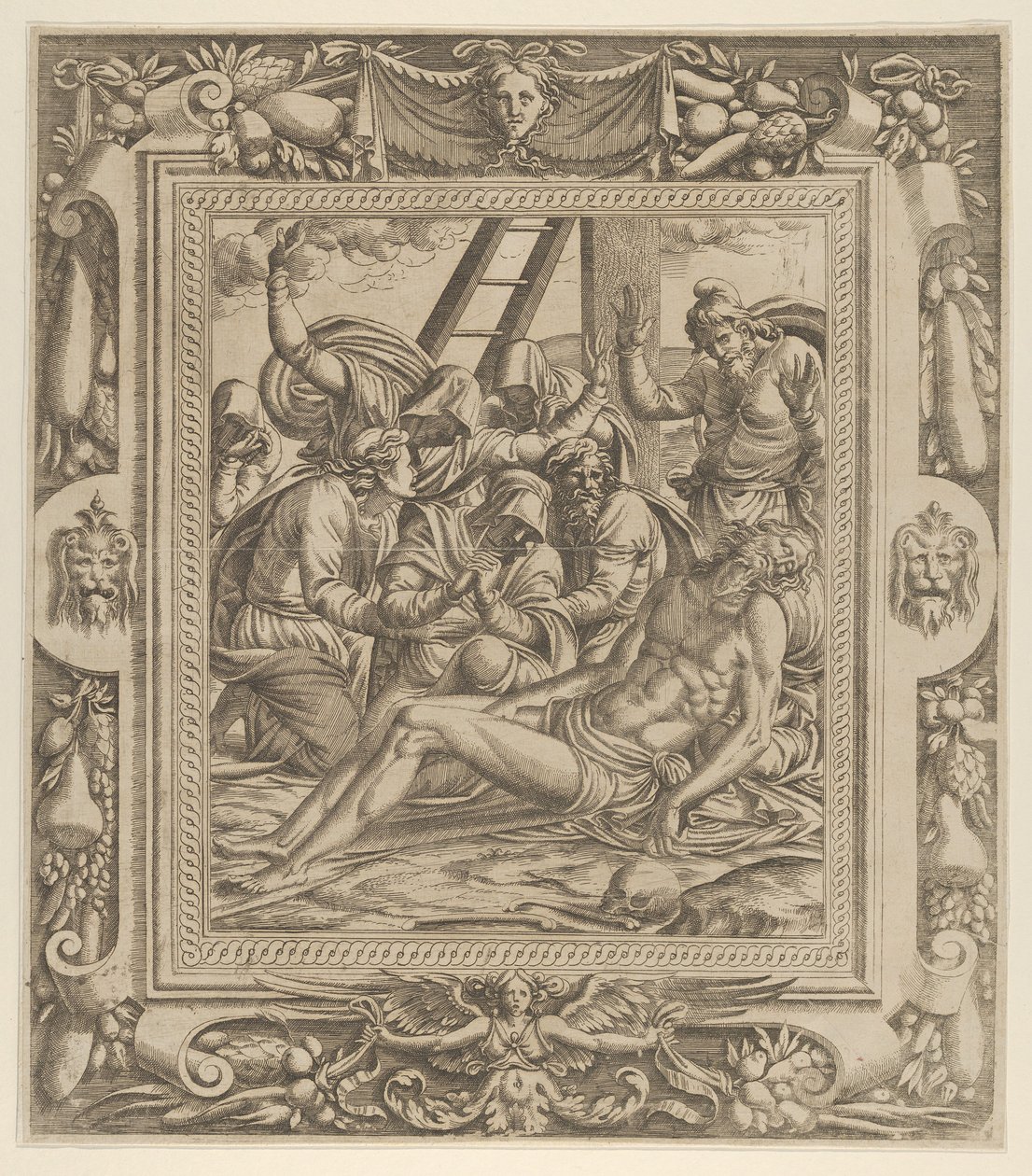 La lamentazione su Cristo, 1535-55 da Jean Mignon