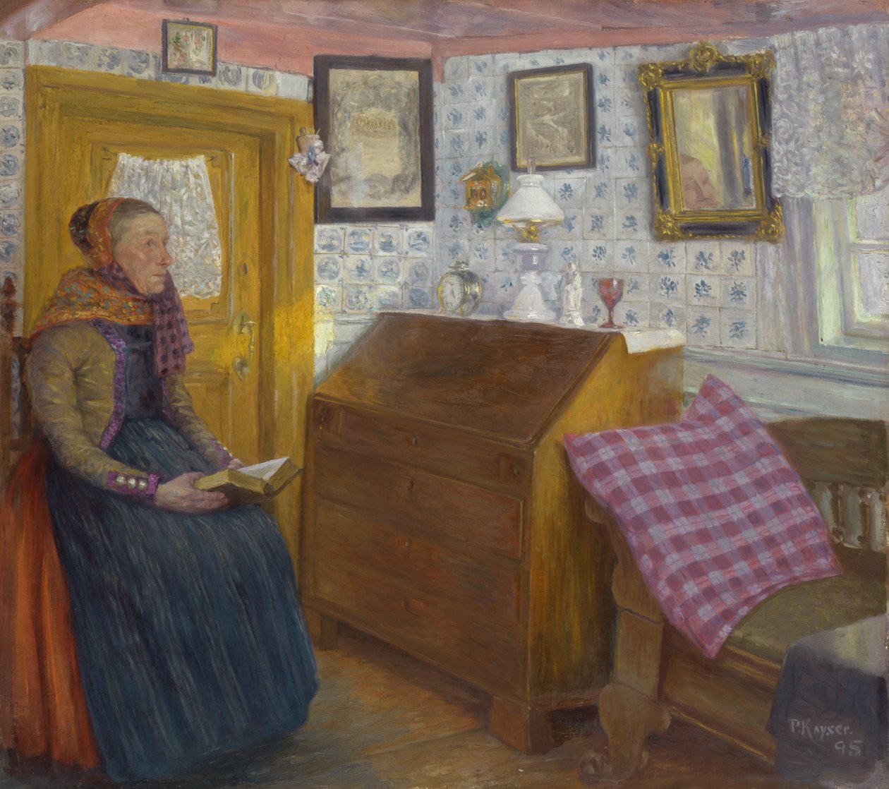 Interno di una fattoria di domenica, 1895 da Jean Paul Kayser