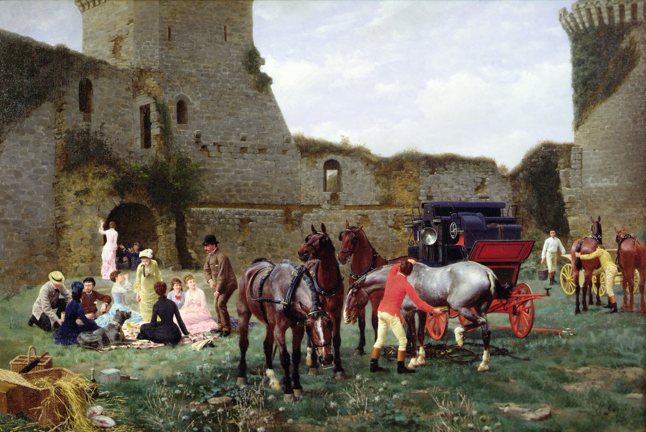 Pranzo tra le rovine di Hunaudaye da Jean Richard Goubie