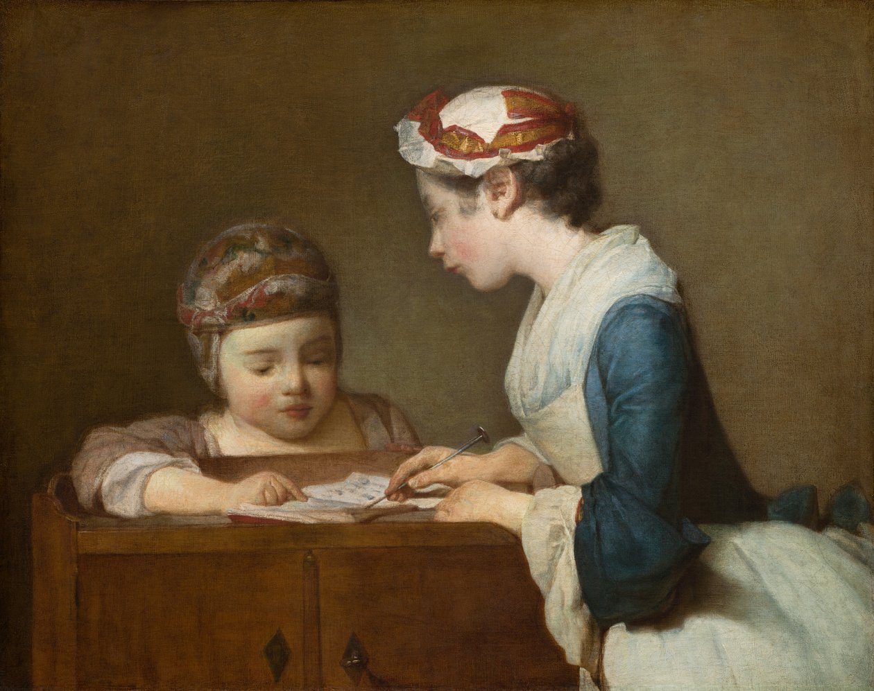 La piccola maestra, dopo il 1740 da Jean Baptiste Simeon Chardin