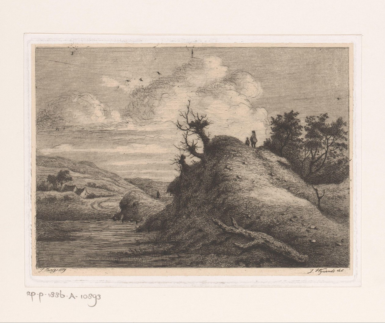 Passeggiatori in un paesaggio dunale da Jean Théodore Joseph Linnig