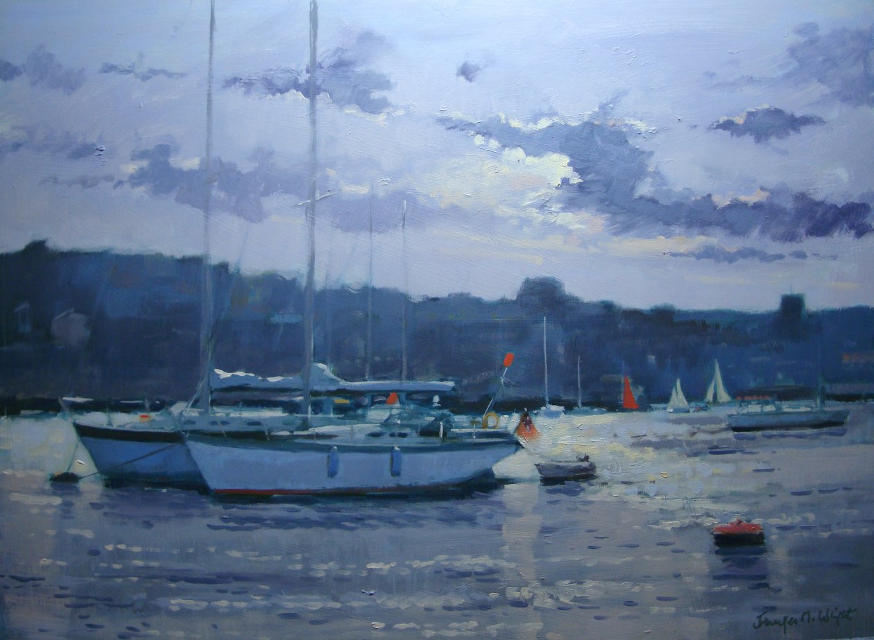Salcombe - Yacht ormeggiati, tardo pomeriggio da Jennifer Wright