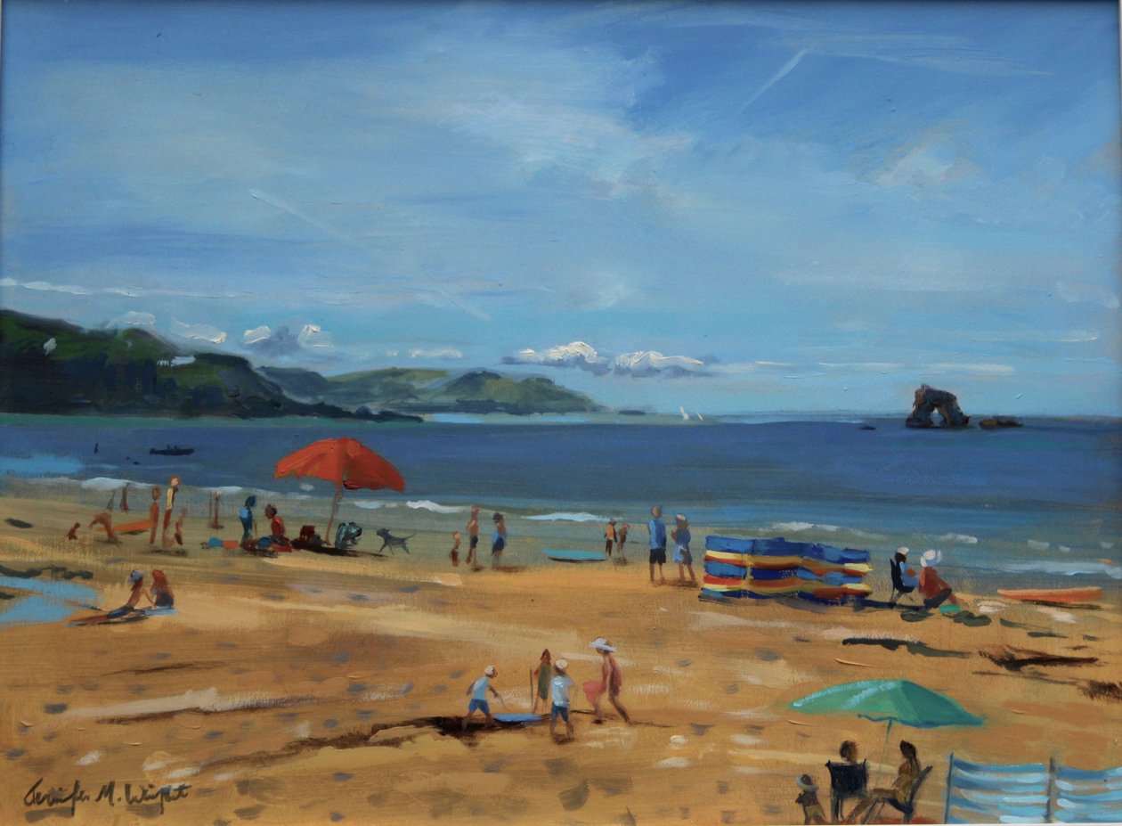 Thurlestone, ombrello rosso da Jennifer Wright
