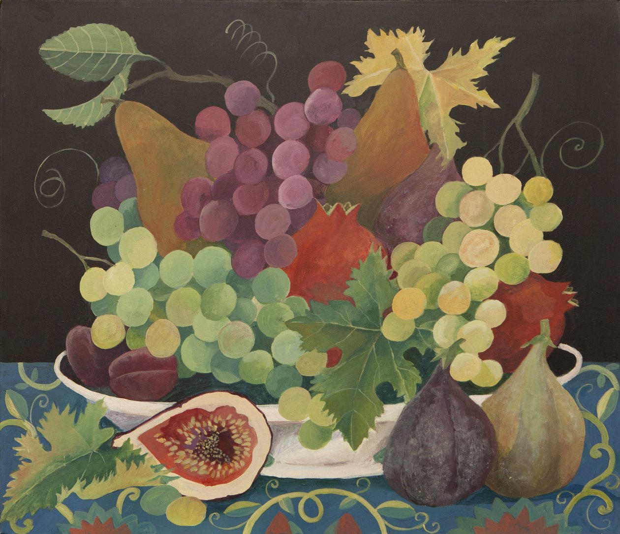 Frutta in una ciotola (acrilico) da Jennifer Abbott