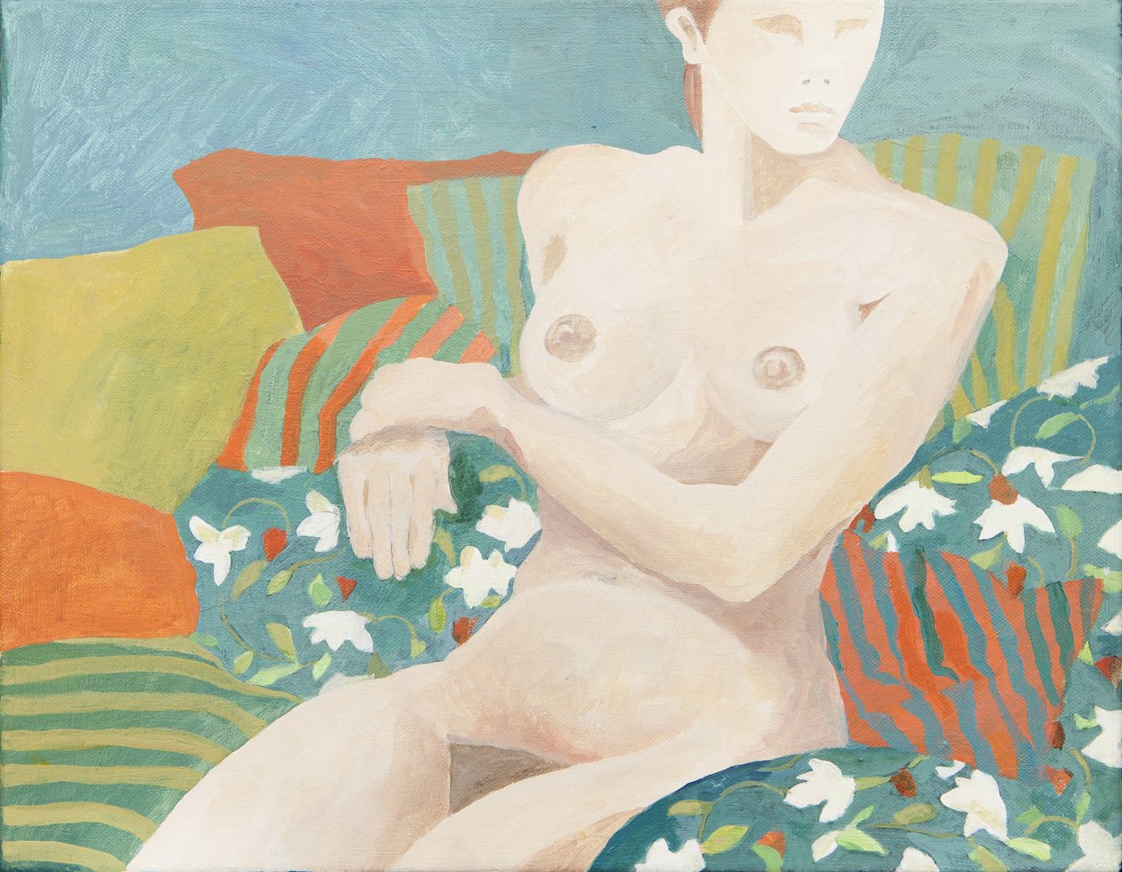 Nudo seduto (acrilico) da Jennifer Abbott