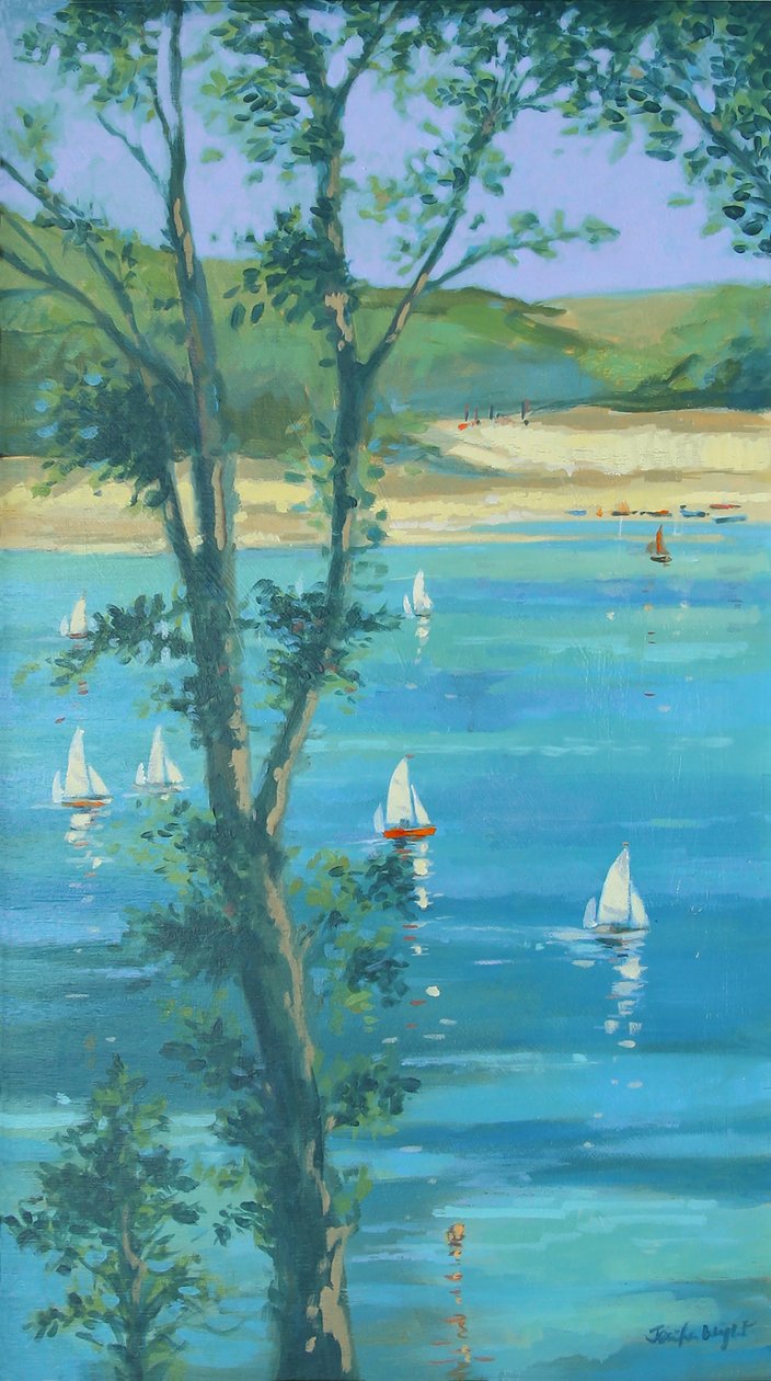 Salcombe attraverso gli alberi da Jennifer Wright