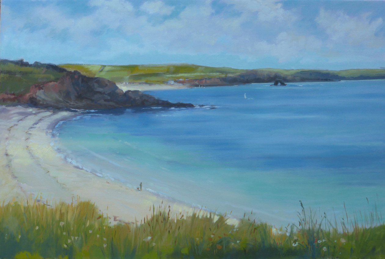 Thurlestone Beach, calm summer day da Jennifer Wright