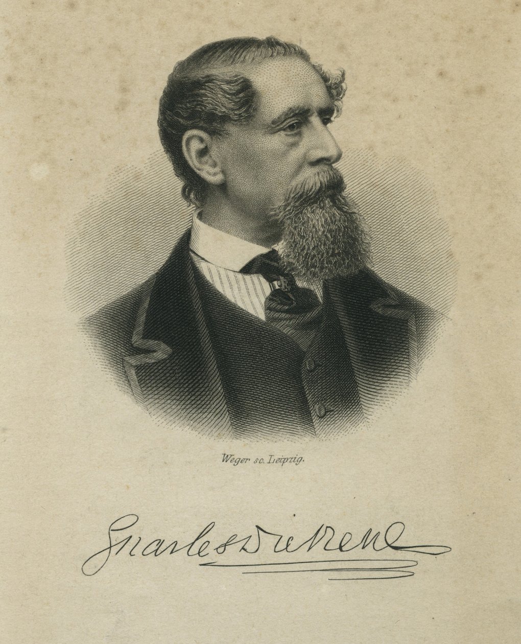 Charles Dickens, inciso da Weger, c.1874 da Jeremiah Gurney