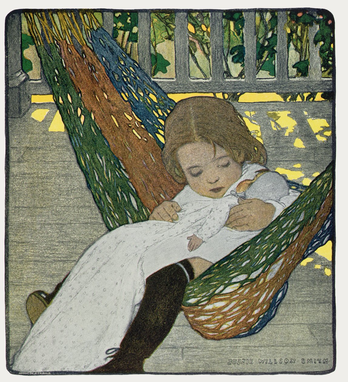 Culla la bambola per dormire da Jessie Willcox Smith