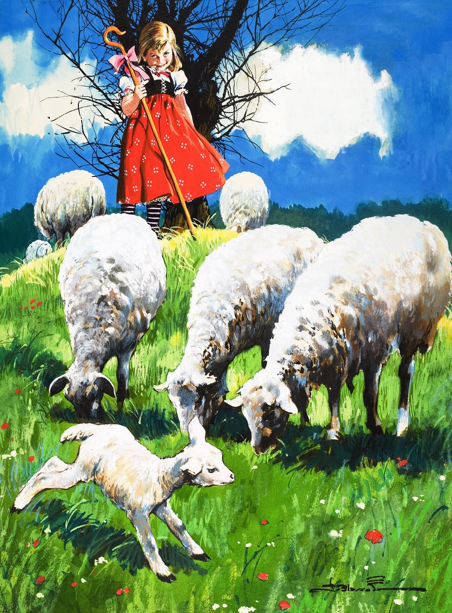 Little Bo Peep (guazzo su carta) da Jesus Blasco