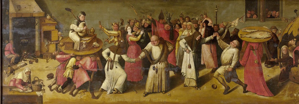 Battaglia tra Carnevale e Quaresima da Jheronimus Bosch (manner of)