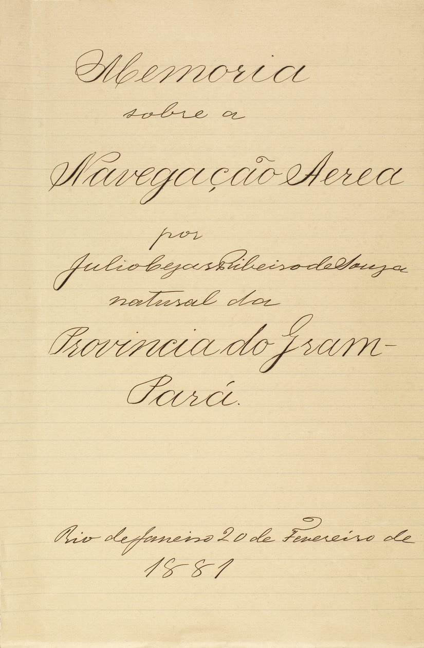 Manoscritto di Júlio Cézar Ribeiro de Souza sull