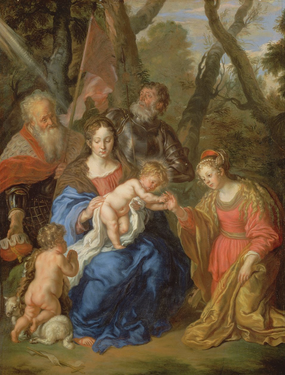 Il Matrimonio Mistico di Santa Caterina, con San Leopoldo e San Guglielmo, 1647 da Joachim von Sandrart
