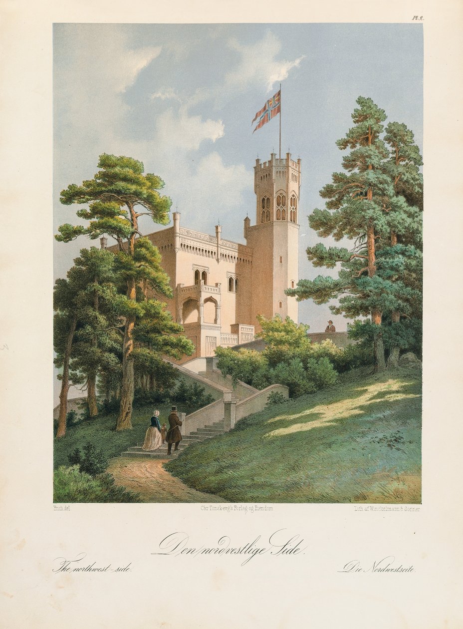 Oscarshal lato nord-ovest, 1852 da Joachim Frich