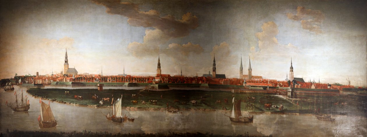 Tedesco: Veduta della città di Amburgo 1861 da Joachim Luhn