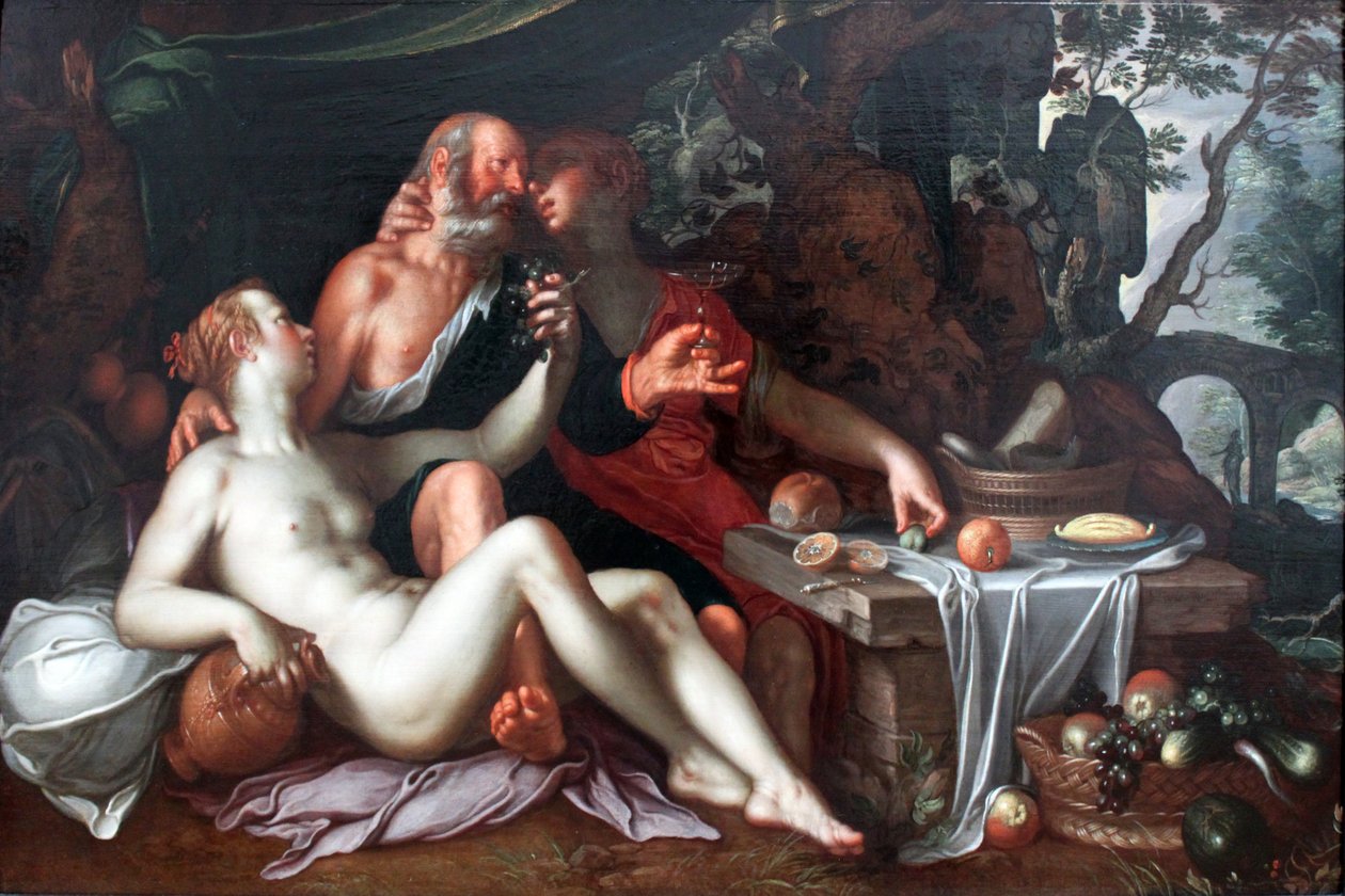 Lot e le sue figlie da Joachim Wtewael or Utewael