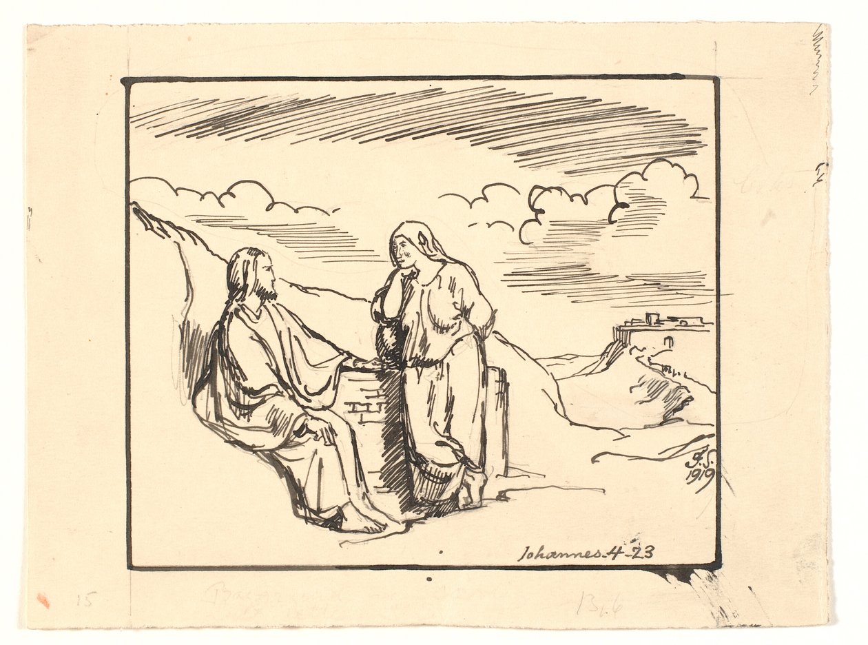 Cristo e la donna samaritana da Joakim Frederik Skovgaard