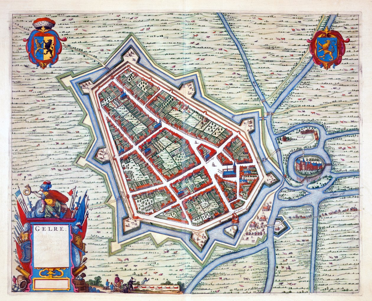 Gelre, 1649 (incisione colorata a mano) da Joan Blaeu