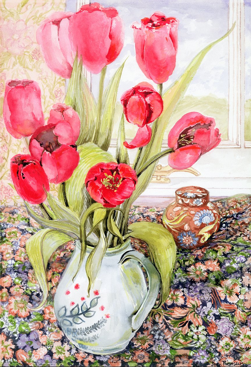 Tulipani in una Brocca di Segale da Joan Thewsey