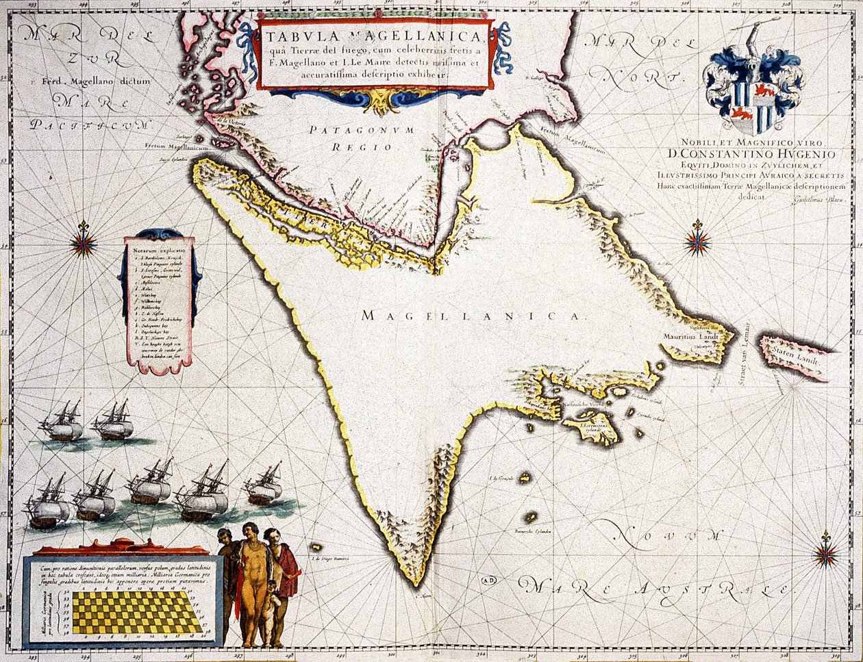Tabula Magellanica: mappa dello stretto di Magellano da Joan Blaeu