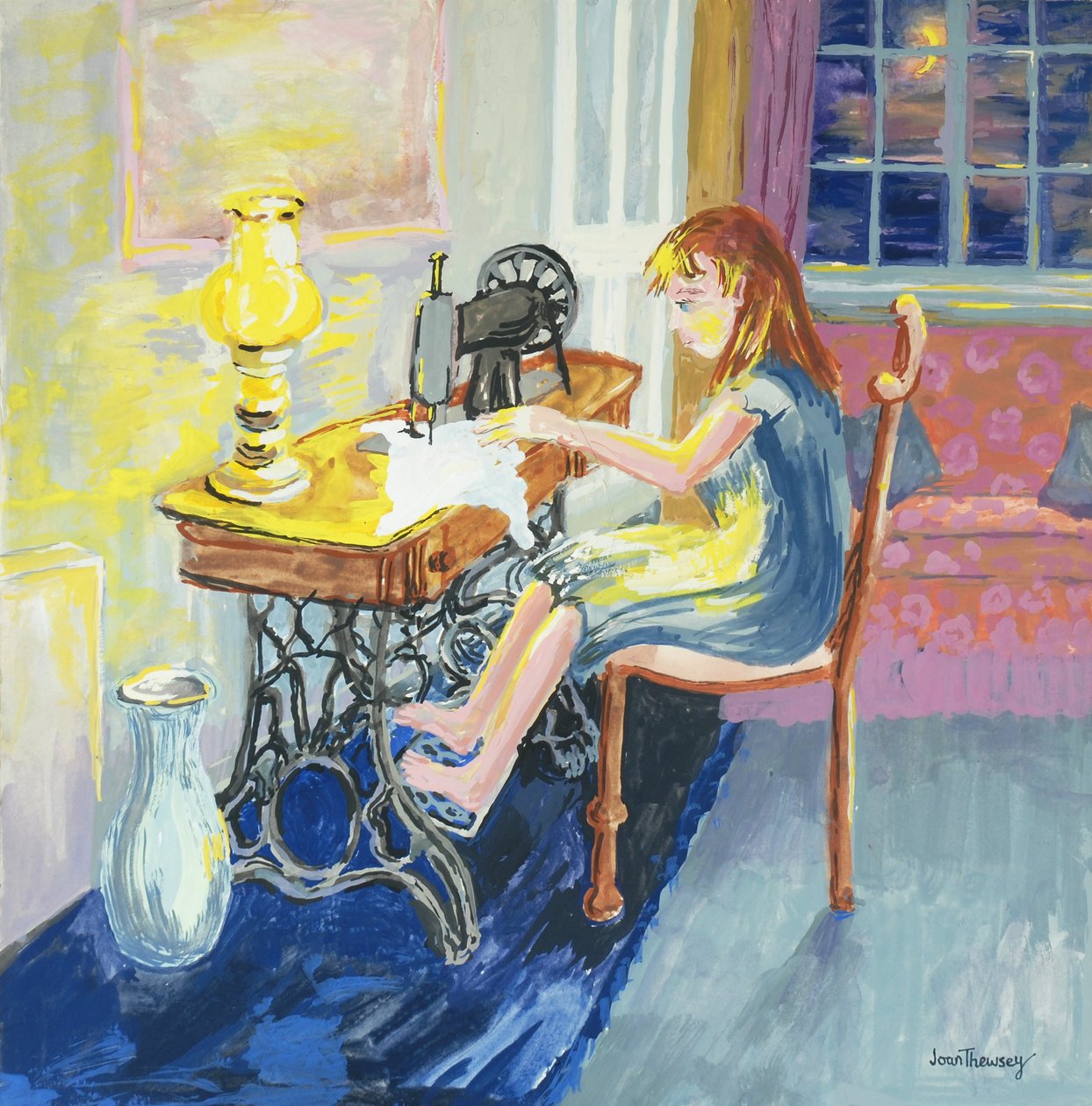 Ragazza che cuce, 2000 da Joan Thewsey