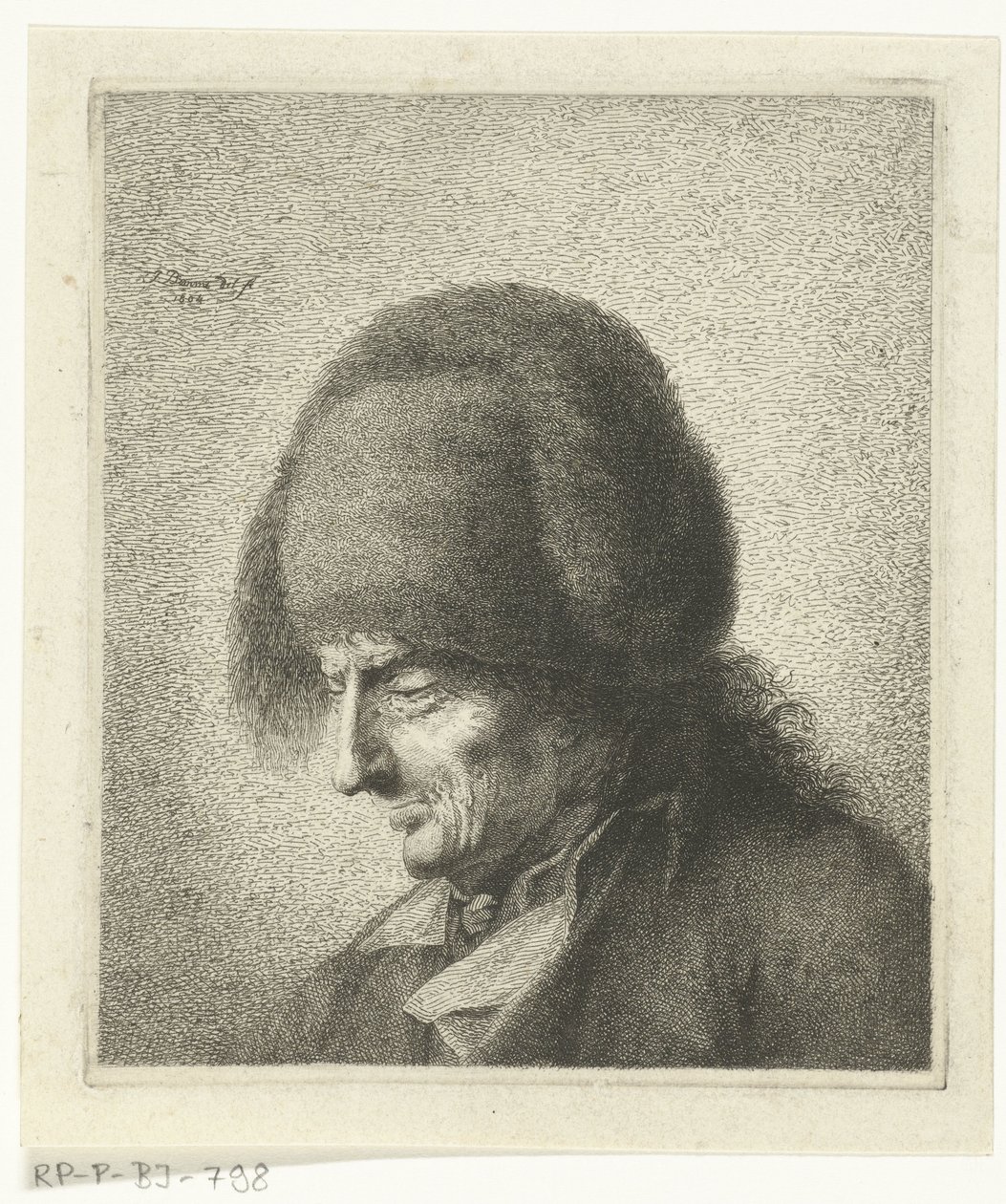 Testa di un vecchio con cappello di pelliccia da Joannes Bemme