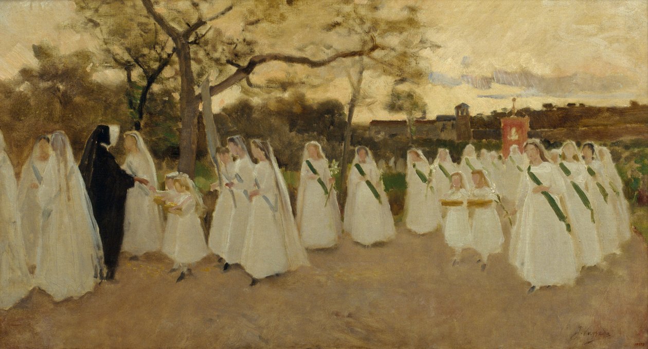 Processione di scolarette da Joaquim Vayreda