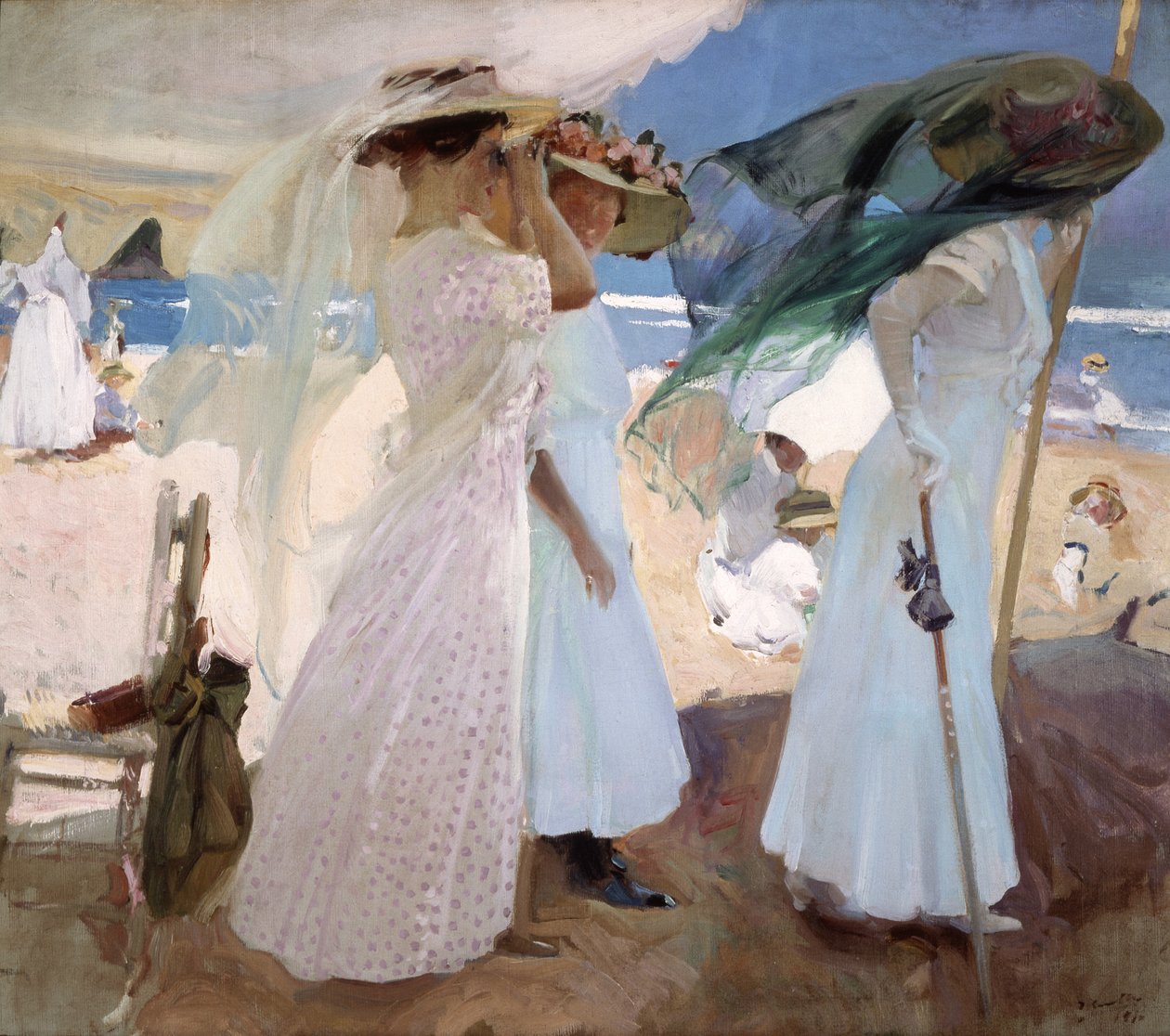 Sotto la tenda, Zarauz da Joaquin Sorolla y Bastida