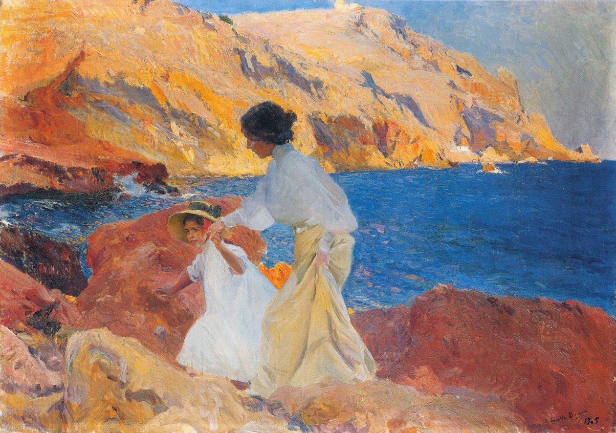 Clotilde ed Elena sulle rocce da Joaquín Sorolla