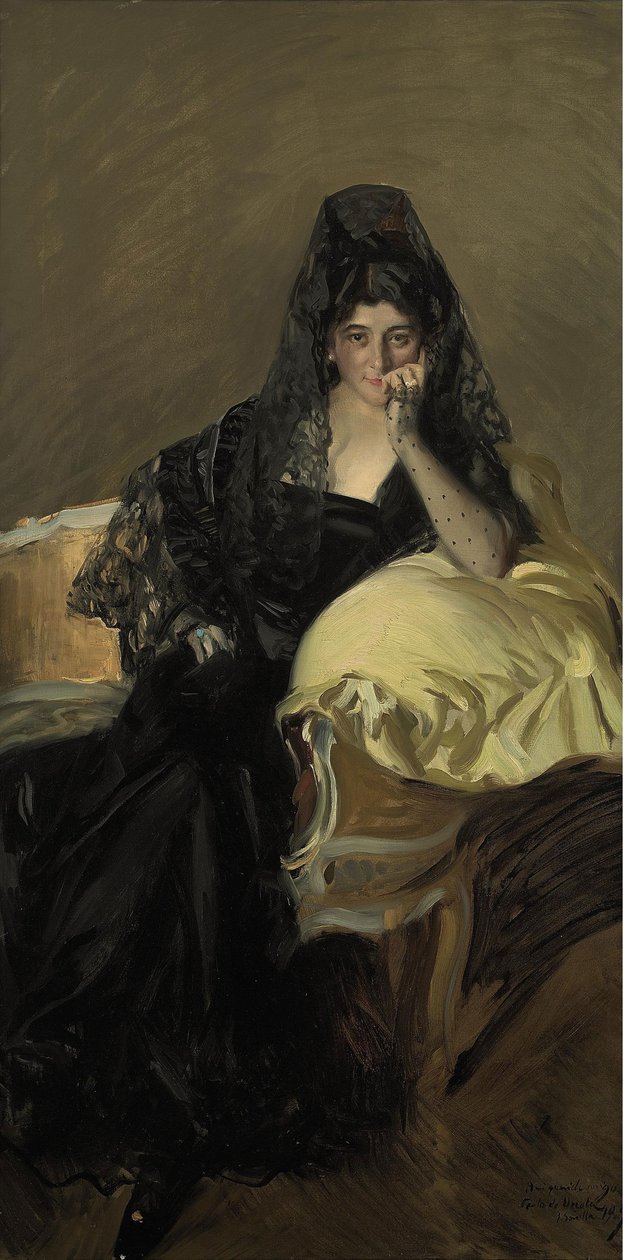 Ritratto della signora di Urcola con una mantiglia nera da Joaquín Sorolla