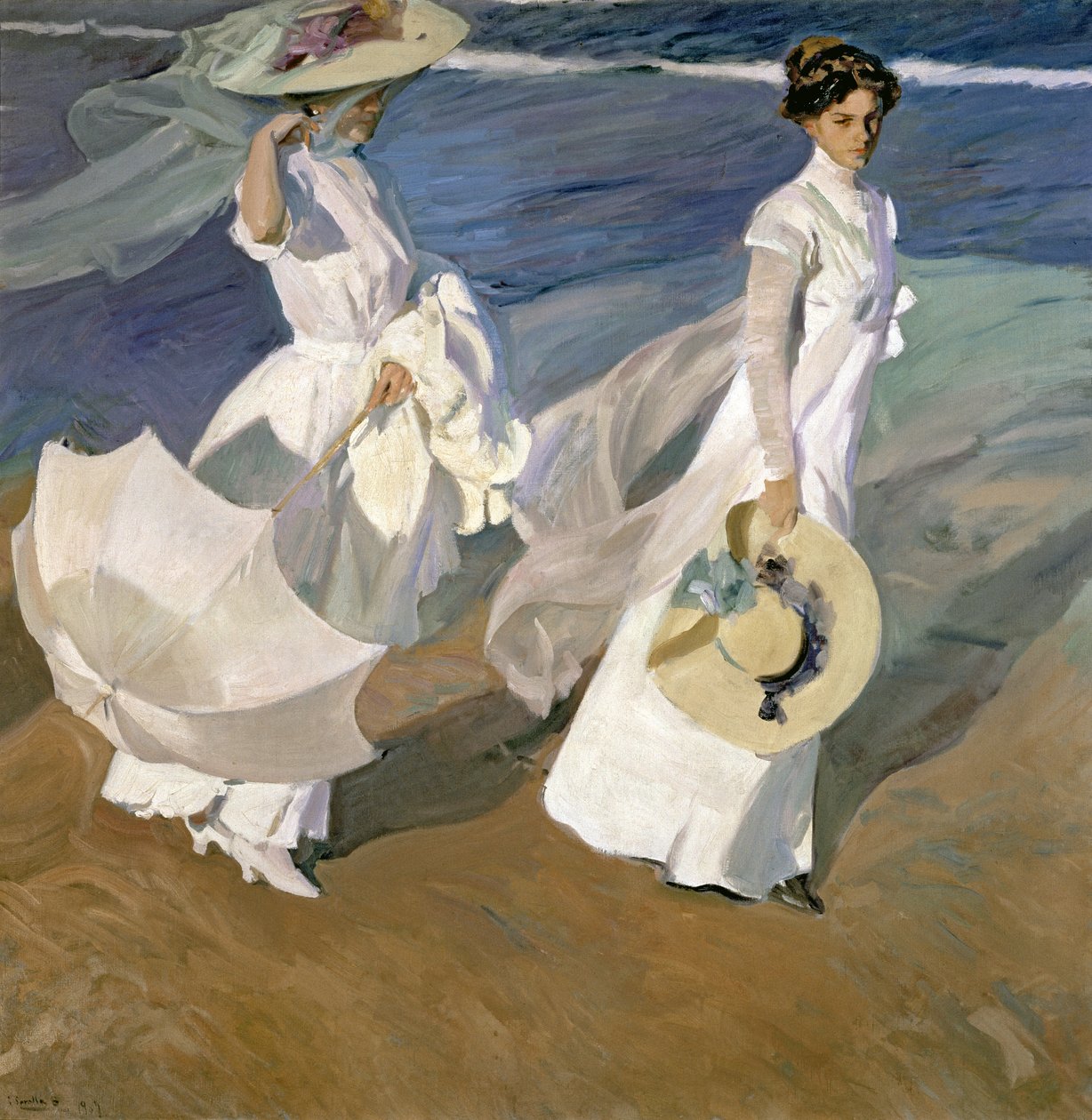 Passeggiando lungo la spiaggia, 1909 da Joaquín Sorolla