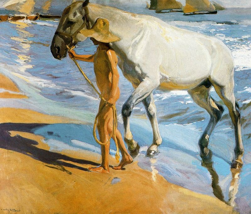 Il bagno del cavallo da Joaquín Sorolla