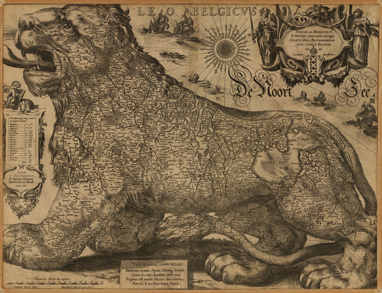 Leo Belgicus. LOC 97683562 da Jodocus Hondius