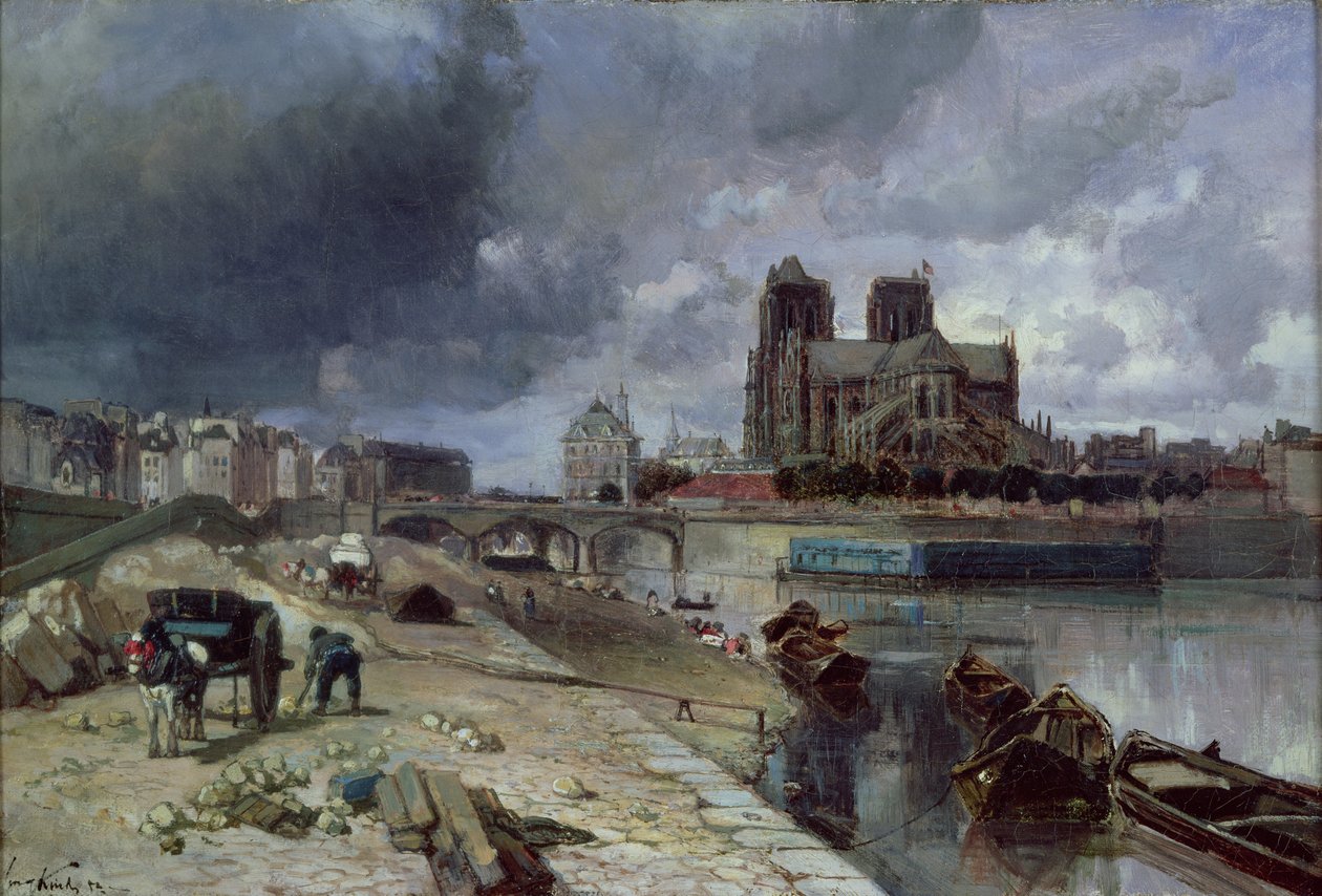 Notre-Dame dal Quai de la Tournelle, 1852 da Johan Barthold Jongkind