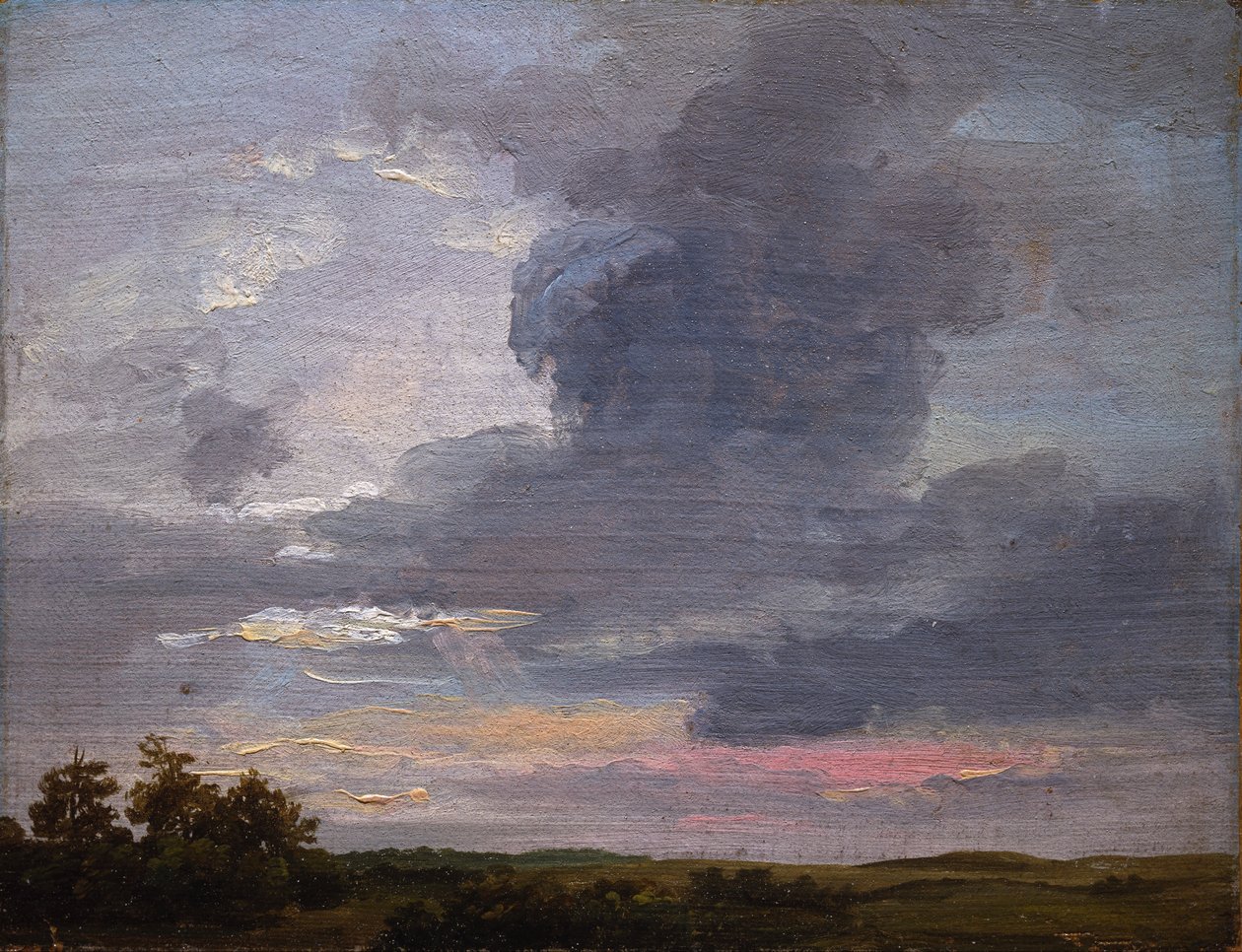 Studio di nuvole su paesaggio piatto da Johan Christian Dahl