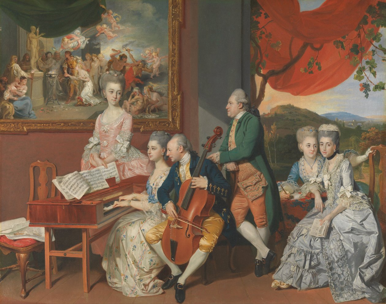 La famiglia Gore con George, 3° conte Cowper da Johan Joseph Zoffany