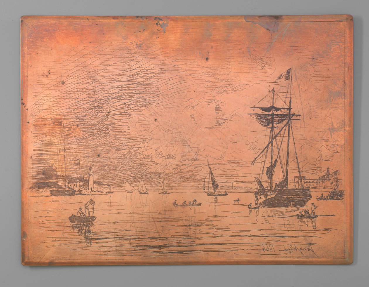 Porto di Honfleur da Johan Barthold Jongkind (signed by artist)