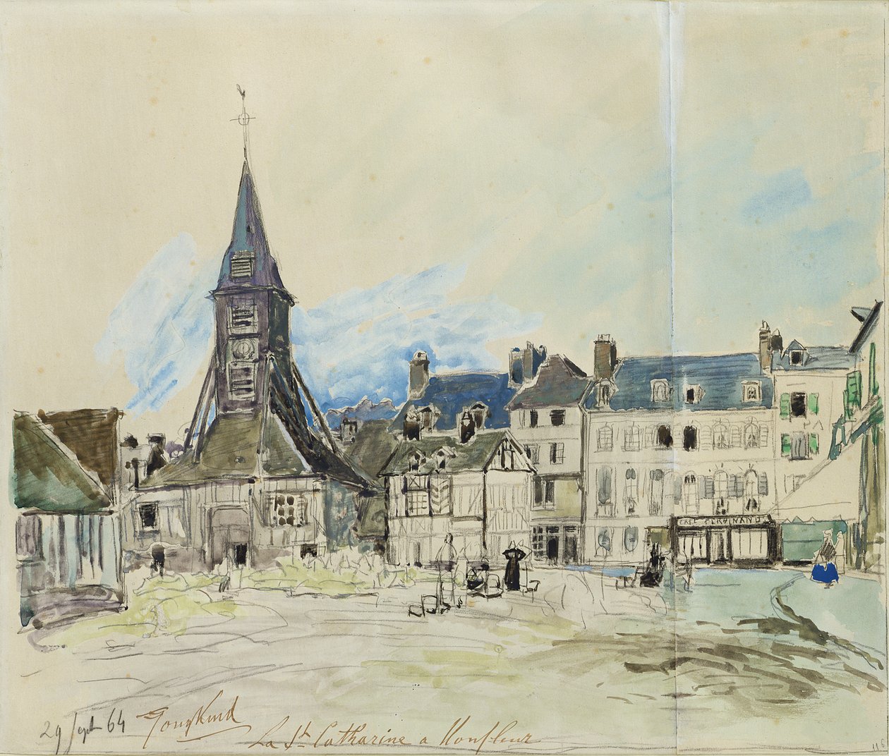 La Chiesa di Sainte-Catherine, Honfleur, 1864 da Johan Barthold Jongkind