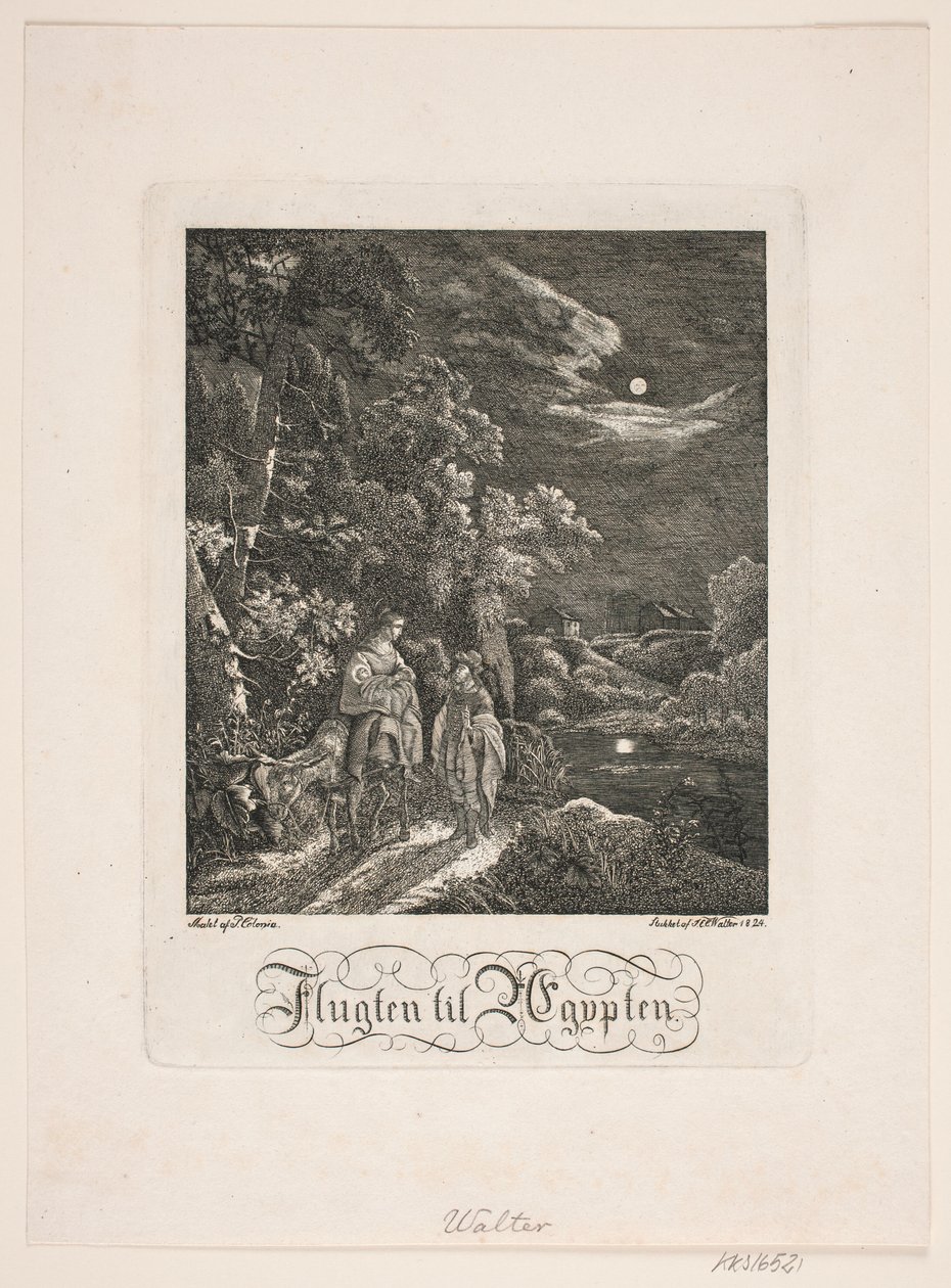 Fuga in Egitto da Johan Christian Ernst Walter