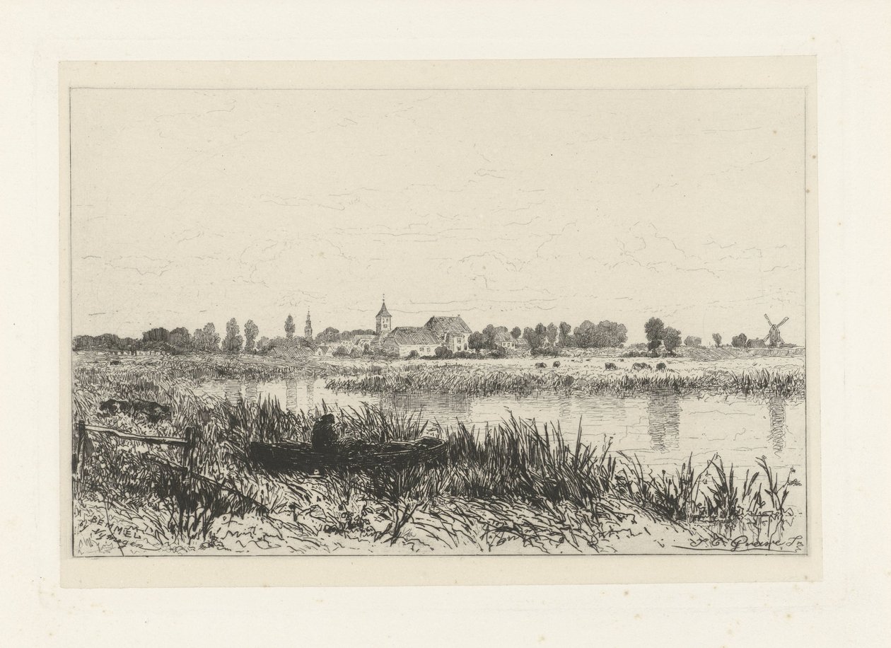 Veduta di un fiume vicino a Bemmel da Johan Conrad Greive