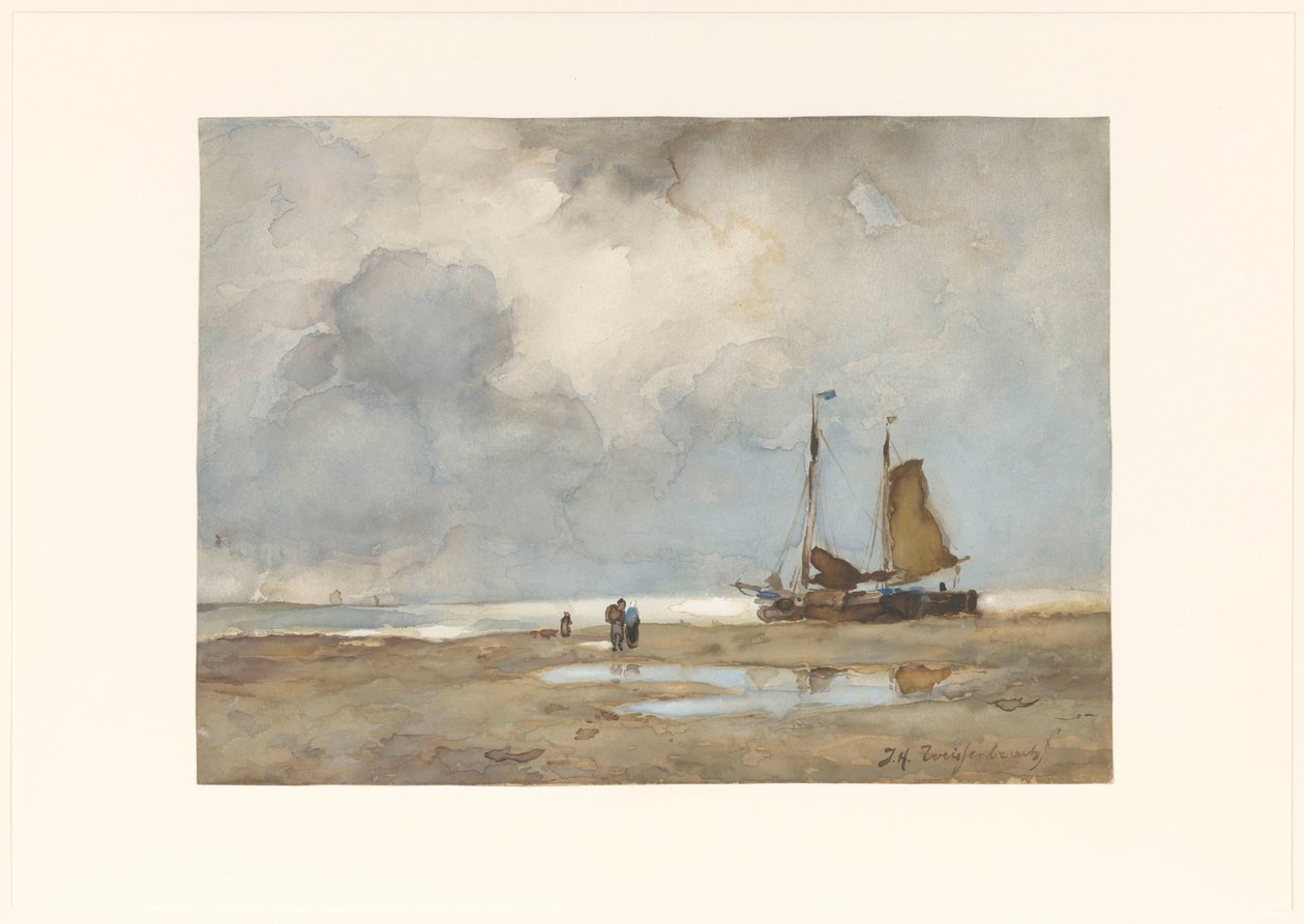 Vista sulla spiaggia da Johan Hendrik Weissenbruch