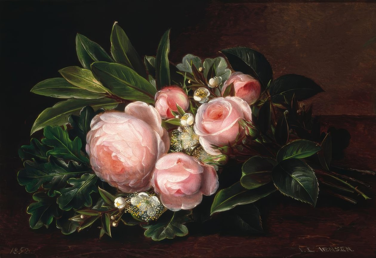 J.L. Jensen, Natura morta con rose da Johan Laurentz Jensen