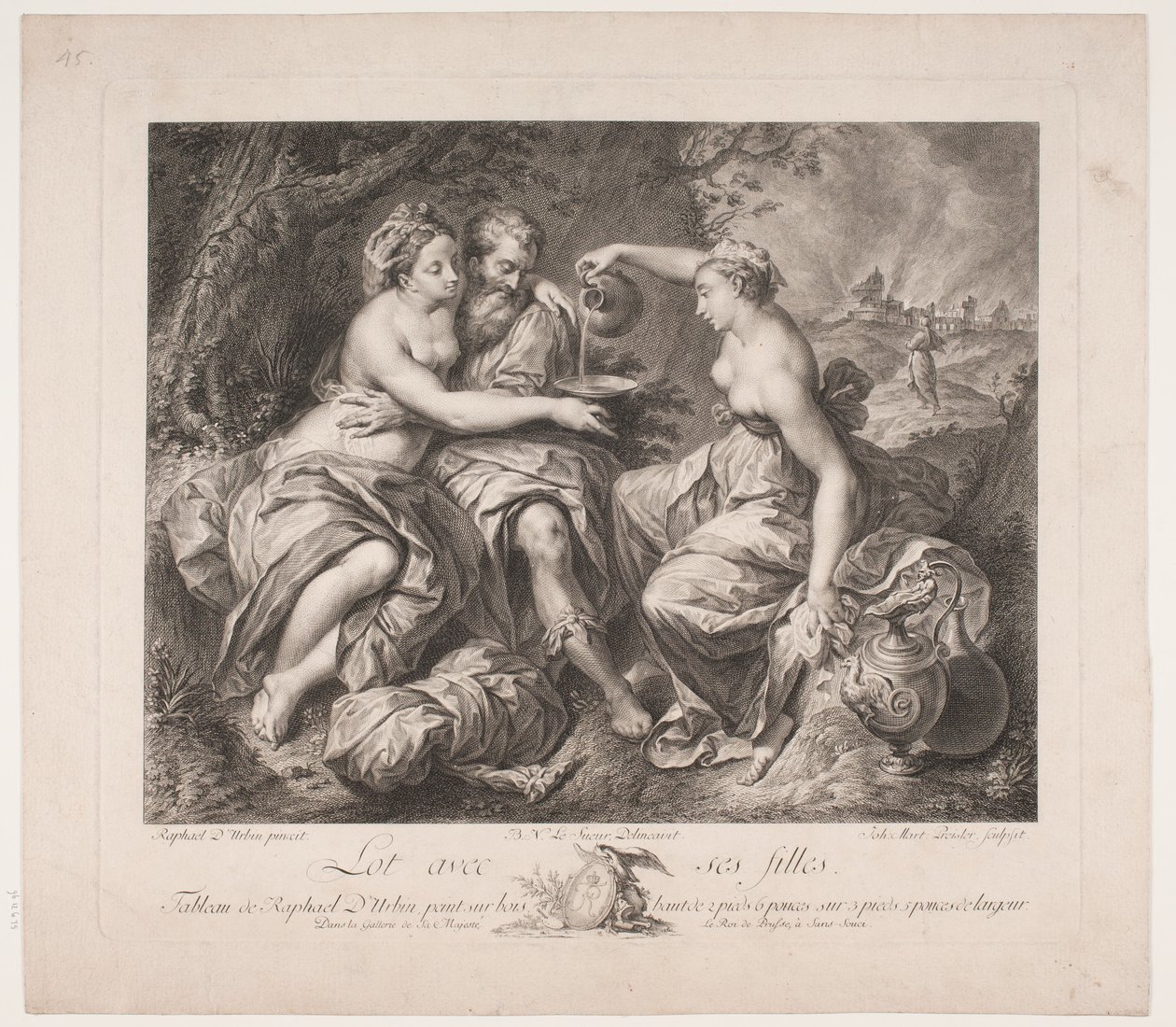 Lot e le sue figlie da Johan Martin Preisler