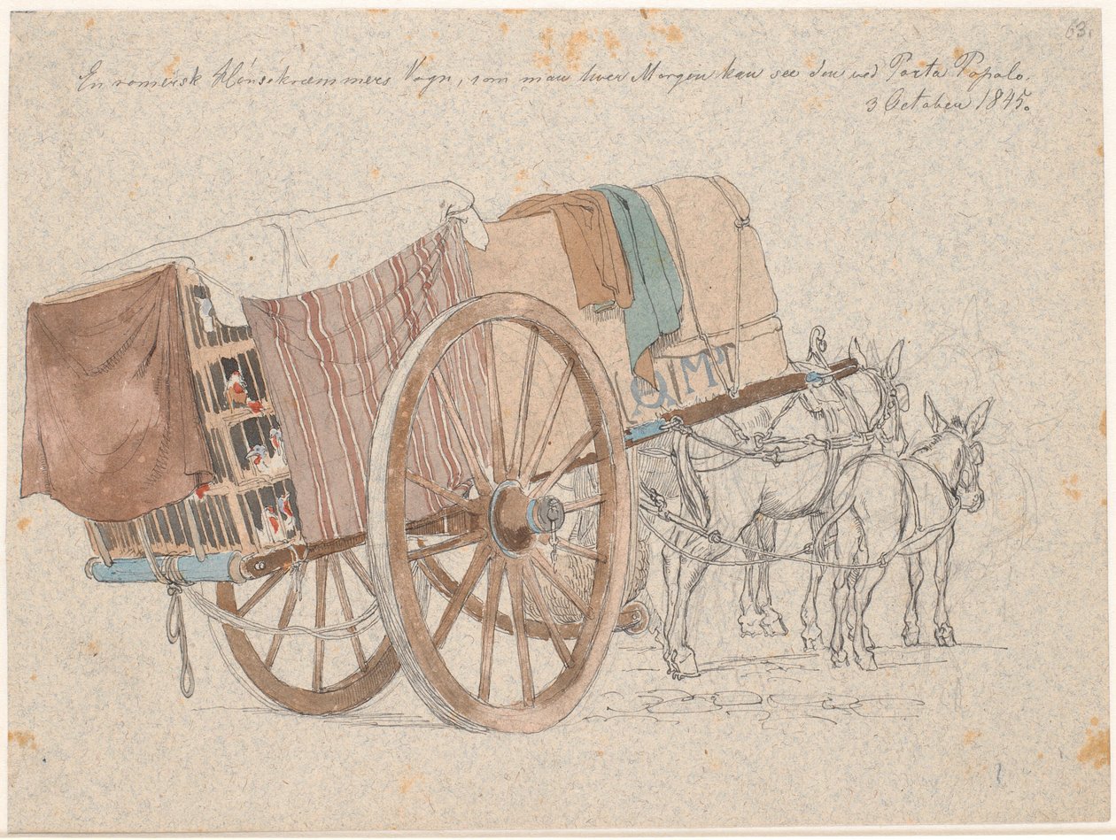 Carro di un venditore di polli da Johan Thomas Lundbye